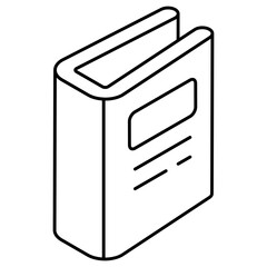 Book icon in glyph isometric style 