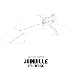 JOINVILLE Val-d'Oise. Minimalistic street map with black and white lines.