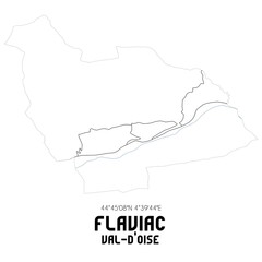 FLAVIAC Val-d'Oise. Minimalistic street map with black and white lines.