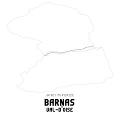 BARNAS Val-d'Oise. Minimalistic street map with black and white lines.