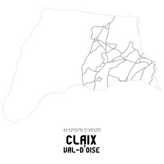 CLAIX Val-d'Oise. Minimalistic street map with black and white lines.
