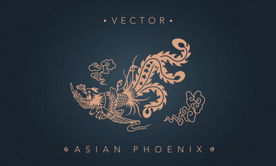 Asian traditional phoenix pattern ancient Chinese phoenix