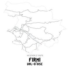 FIRMI Val-d'Oise. Minimalistic street map with black and white lines.