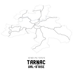 TARNAC Val-d'Oise. Minimalistic street map with black and white lines.