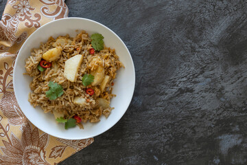 Bowl of Aloo Biryani