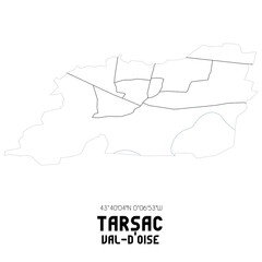 TARSAC Val-d'Oise. Minimalistic street map with black and white lines.