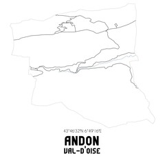 ANDON Val-d'Oise. Minimalistic street map with black and white lines.