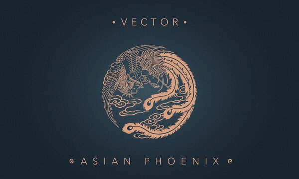 Asian traditional phoenix pattern ancient Chinese phoenix