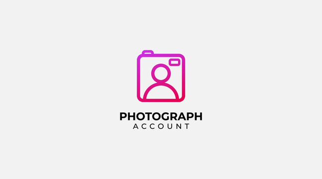 photograph account logo design vector template
