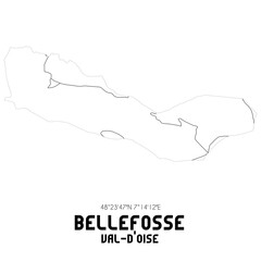 BELLEFOSSE Val-d'Oise. Minimalistic street map with black and white lines.