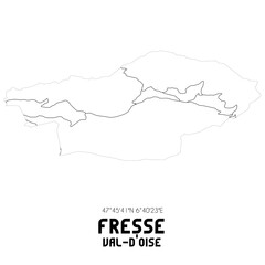 FRESSE Val-d'Oise. Minimalistic street map with black and white lines.