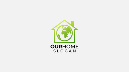 Global home vector logo design template World house vector 
