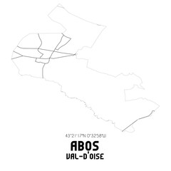 ABOS Val-d'Oise. Minimalistic street map with black and white lines.