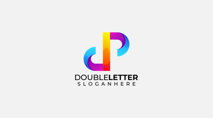 
DP or PD letter logo design template vector
