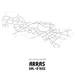 ARRAS Val-d'Oise. Minimalistic street map with black and white lines.