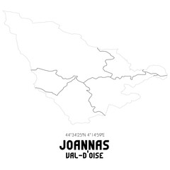 JOANNAS Val-d'Oise. Minimalistic street map with black and white lines.