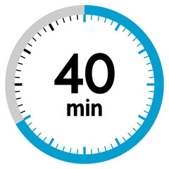 40 minutes,concept of time,timer,clock illustration,vector.