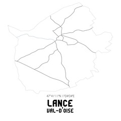 LANCE Val-d'Oise. Minimalistic street map with black and white lines.
