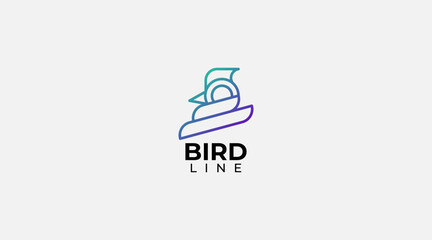 bird line logo design vector template illustration