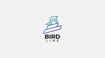 Fototapeta premium bird line logo design vector template illustration