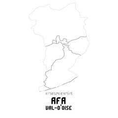 AFA Val-d'Oise. Minimalistic street map with black and white lines.