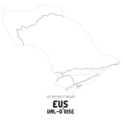 EUS Val-d'Oise. Minimalistic street map with black and white lines.