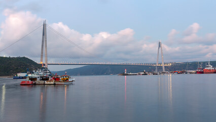 Fototapeta na wymiar sunrise Yavuz Sultan Selim Bridge