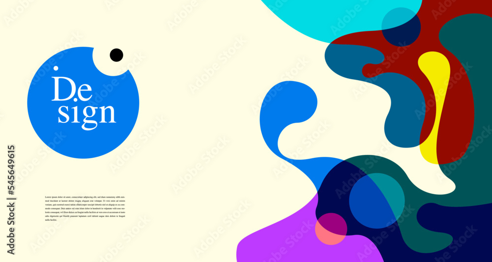Poster colorful abstract banner template with dummy text for web design, landing page, and print material
