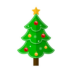 Christmas tree flat style
