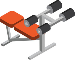 Weight lifting equipment illustration in 3D isometric style