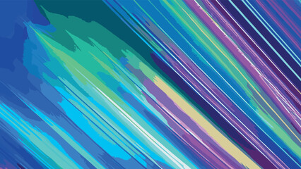 Vector Abstract, science, futuristic, energy technology concept. Digital image of light rays, stripes of lines with colored light, speed and motion blur on a multicolored background