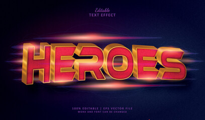 Heroes editable text effect style cynematic