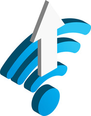 Upload illustration in 3D isometric style