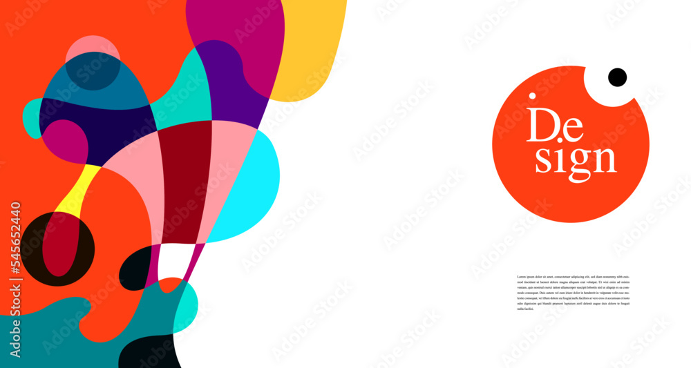Poster colorful abstract banner template with dummy text for web design, landing page, and print material