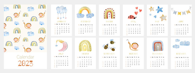 Calendar design for 2023 year