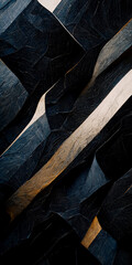 Dark navy blue marble stone texture wallpaper background - obrazy, fototapety, plakaty