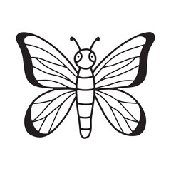 Cute butterfly. Doodle style. Vector illustration.