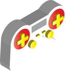 game controller device illustration in 3D isometric style