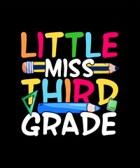 Little Miss third Grade 100 Days Of School T-shirt Design