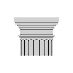 Poster with a capital, classical architectural order made of marble or gypsum. Ancient Greek and Roman art concept. Sculpture, architecture. Hand drawn vector illustration isolated on white background