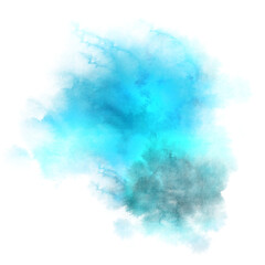 A blue watercolor spot. Texture.