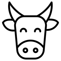 cow cartoon cute icon