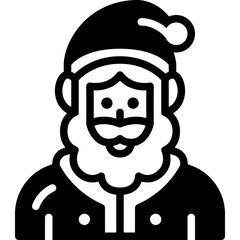 santa claus solid line icon