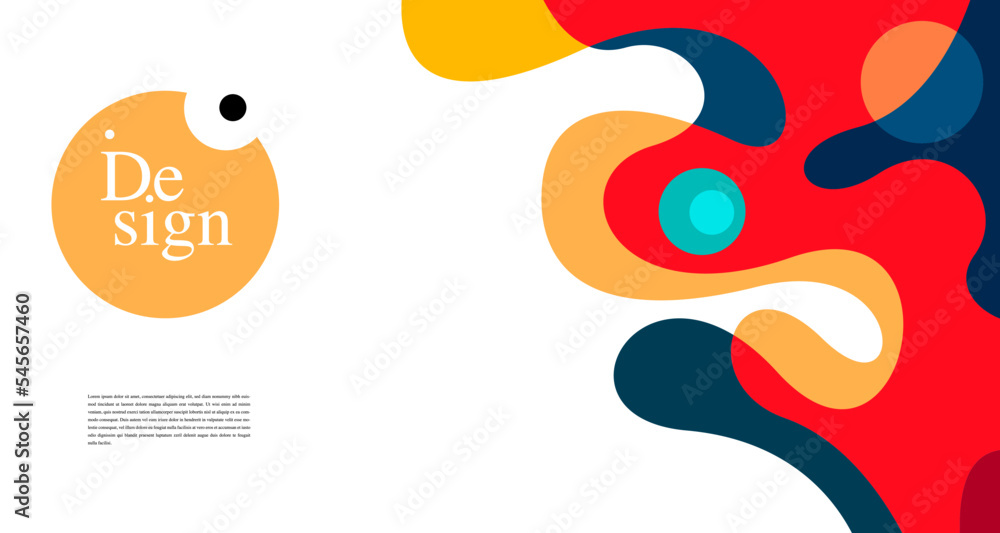 Poster colorful abstract banner template with dummy text for web design, landing page, and print material