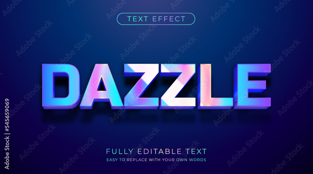 Poster glossy 3d text effect. editable font style