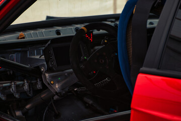 cockpit of a car