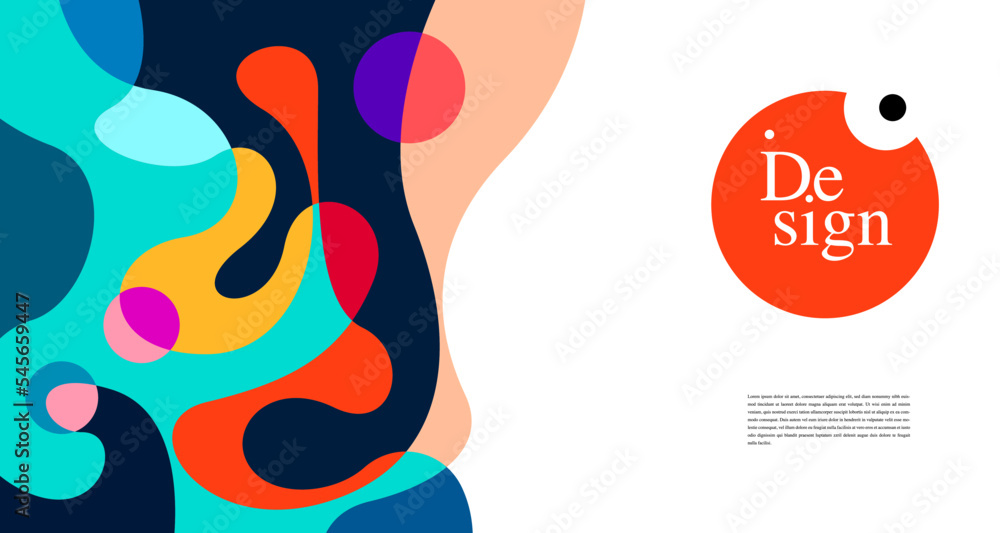 Poster colorful abstract banner template with dummy text for web design, landing page, and print material