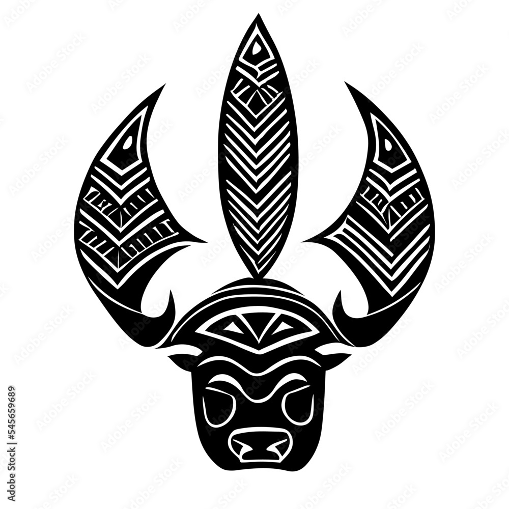 Wall mural Polynesian ethnic black and white seamless pattern tattoo seamless ornament vector graphic design