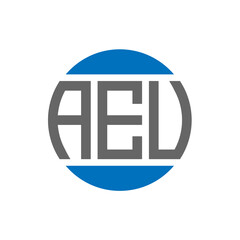 AEU letter logo design on white background. AEU creative initials circle logo concept. AEU letter design.