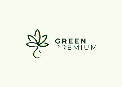 Cannabis Oil logo design template